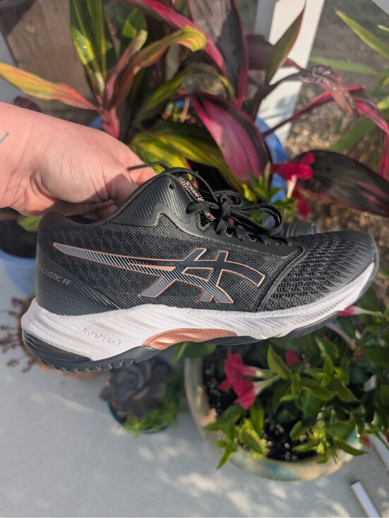 Asics Shoes - ASICS Netburner Ballistic FF MT 3 Womens Volleyball Shoes Size 7.5 Blk/Rose Gold